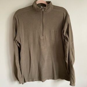 Columbia Tan Zip Up Sweater with Stand-Up Collar